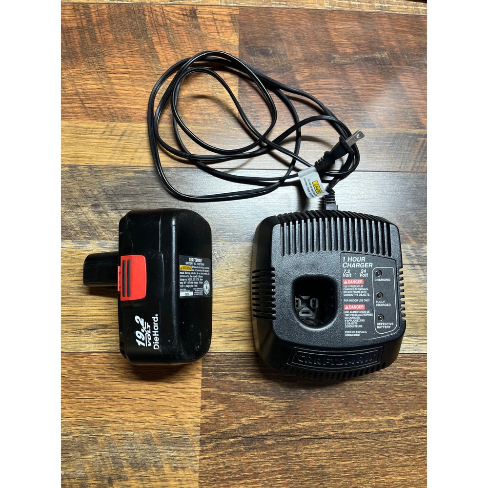 Craftsman 19.2V DieHard Battery 130279005 and 1 Hour Fast Charger 1425301 Set